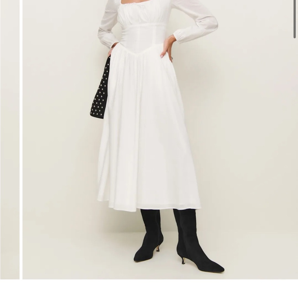 Elegant White Long Sleeve Dress